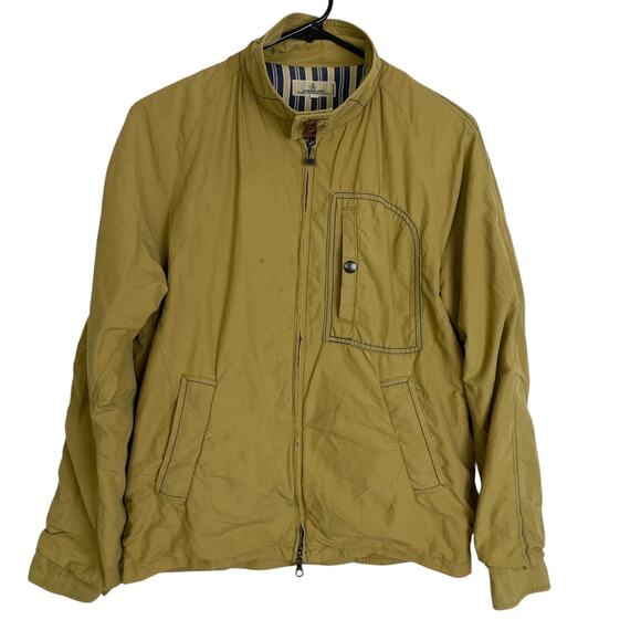 Japan Blue Jacket Mens Small Tan Full Zip Outdoors Lined Cotton Racer Bomber * - Picture 1 of 12